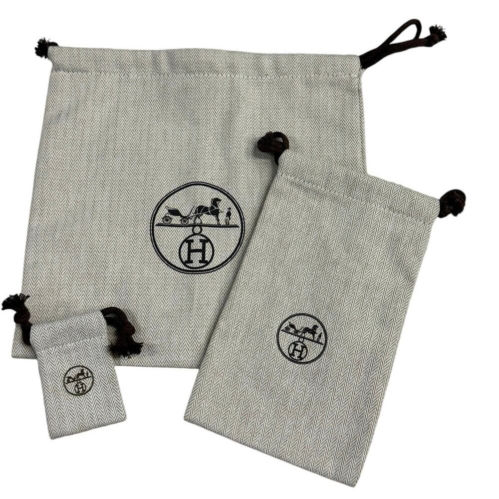 Hermès Dust Bag Lot (Various Sizes)	 9"X9.5", 8"X4.5", 2"X3"